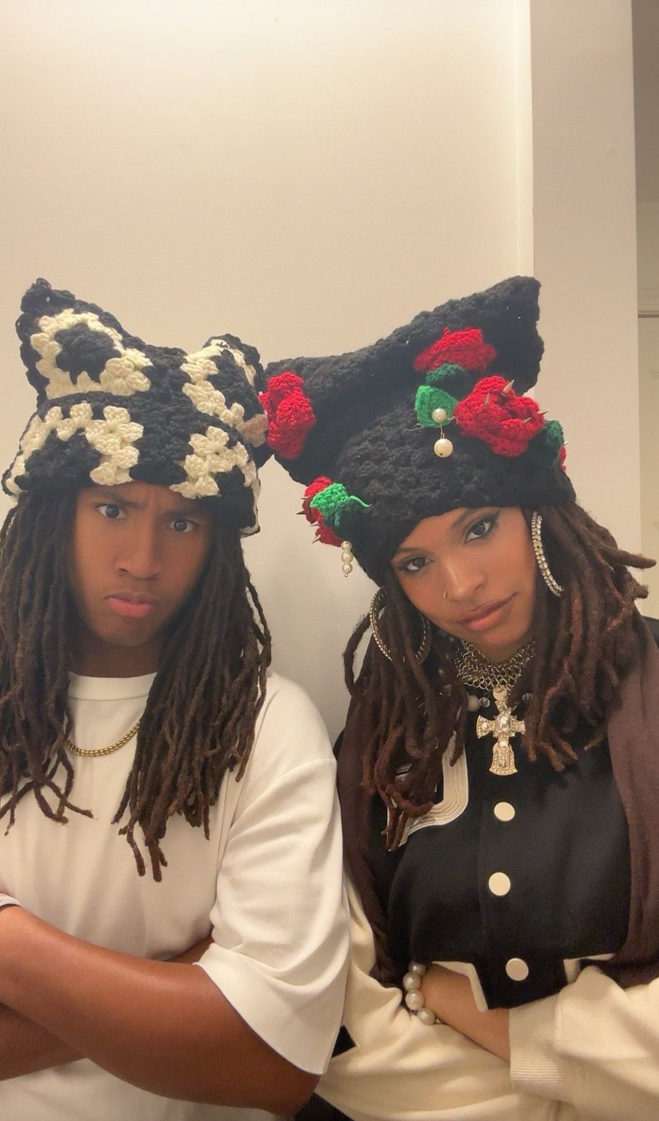 Granny Square Rose Beanie